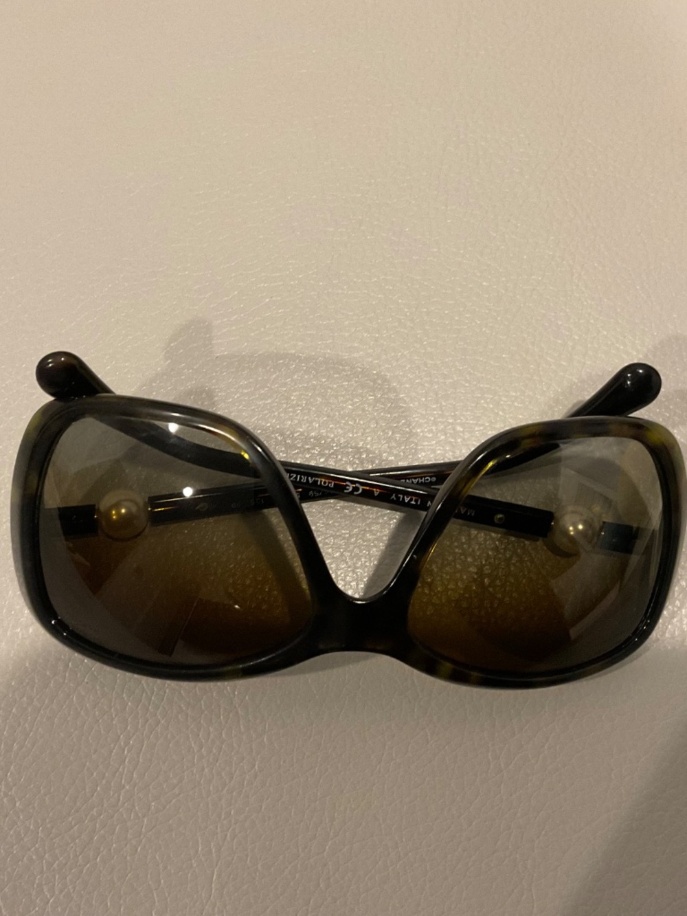 Chanel 5303-H Pearl CC Polarized Sunglasses Tortoise Brown Made in Italy - Picture 5 of 6